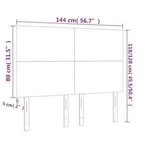 Čelo postele tmavě modré 144x5x118/128 cm sametové - obrázek 8