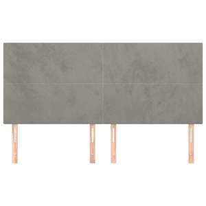 Čelo postele světle šedé 160x5x118/128 cm sametové - obrázek 3