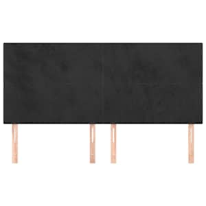 Čelo postele černé 160x5x118/128 cm sametové - obrázek 3