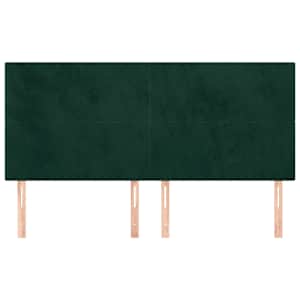 Čelo postele tmavě zelené 160x5x118/128 cm sametové - obrázek 3