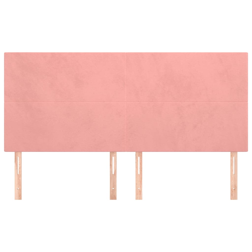 vidaXL Hoofdbord roze 160x5x118/128 cm fluweel, foto 2