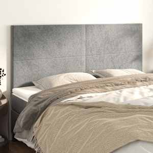 Čelo postele světle šedé 180x5x118/128 cm sametové - obrázek 1