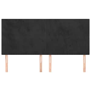 Čelo postele černé 180x5x118/128 cm sametové - obrázek 3