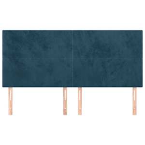Čelo postele tmavě modré 180x5x118/128 cm sametové - obrázek 3