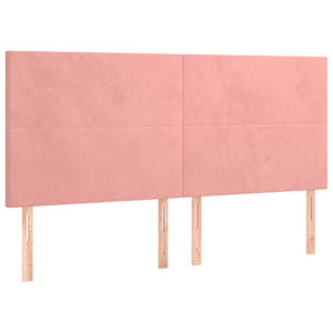 Čelo postele růžové 180x5x118/128 cm sametové - obrázek 2