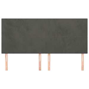 Čelo postele tmavě šedé 200x5x118/128 cm sametové - obrázek 3