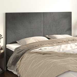 Čelo postele tmavě šedé 200x5x118/128 cm sametové - obrázek 1