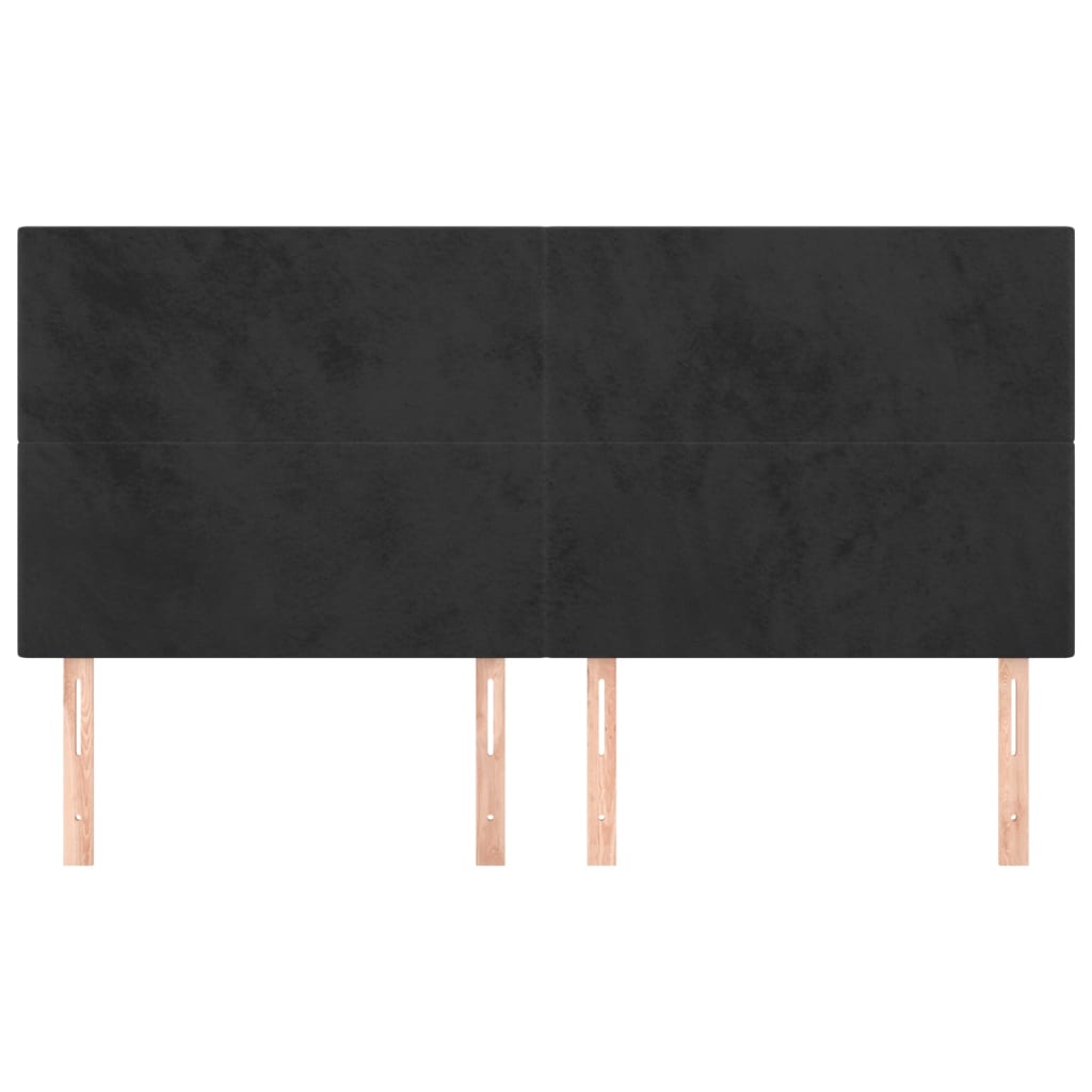 vidaXL Hoofdborden 4 st 100x5x78/88 cm fluweel zwart afbeelding