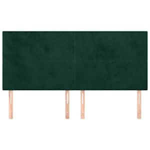 Čelo postele tmavě zelené 200x5x118/128 cm sametové - obrázek 3