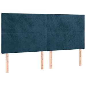Čelo postele tmavě modré 200x5x118/128 cm sametové - obrázek 2