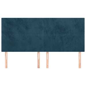 Čelo postele tmavě modré 200x5x118/128 cm sametové - obrázek 3