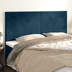 Čelo postele tmavě modré 200x5x118/128 cm sametové - obrázek 1