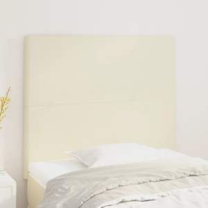 Čelo postele krémové 80x5x118/128 cm umělá kůže - obrázek 1