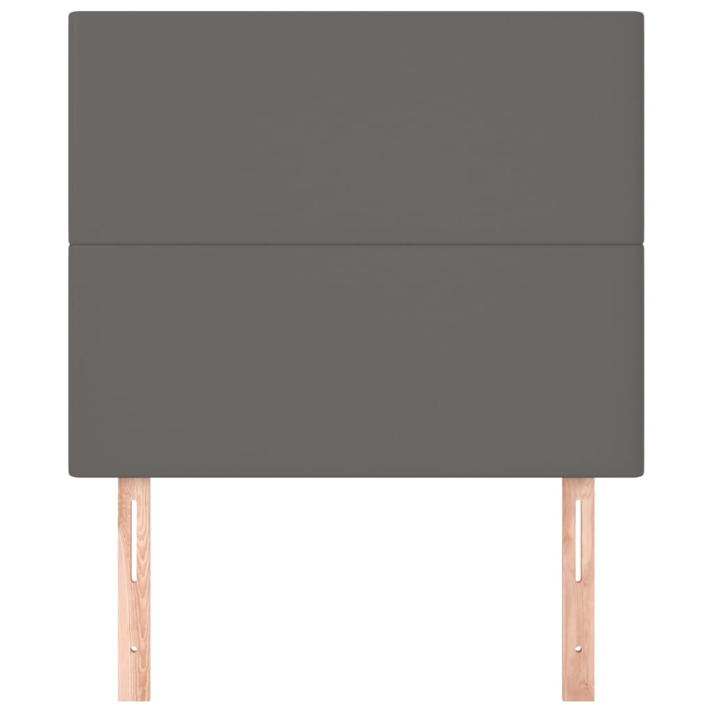 vidaXL Tăblii de pat, 2 buc, gri, 80x5x78/88 cm, piele ecologică