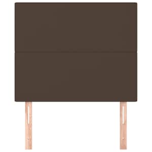 vidaXL Табла за легло, кафява, 100x5x118/128 см, изкуствена кожа