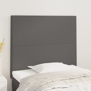 Čelo postele šedé 100x5x118/128 cm umělá kůže - obrázek 1