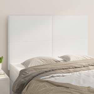 Čelo postele bílé 144x5x118/128 cm umělá kůže - obrázek 1