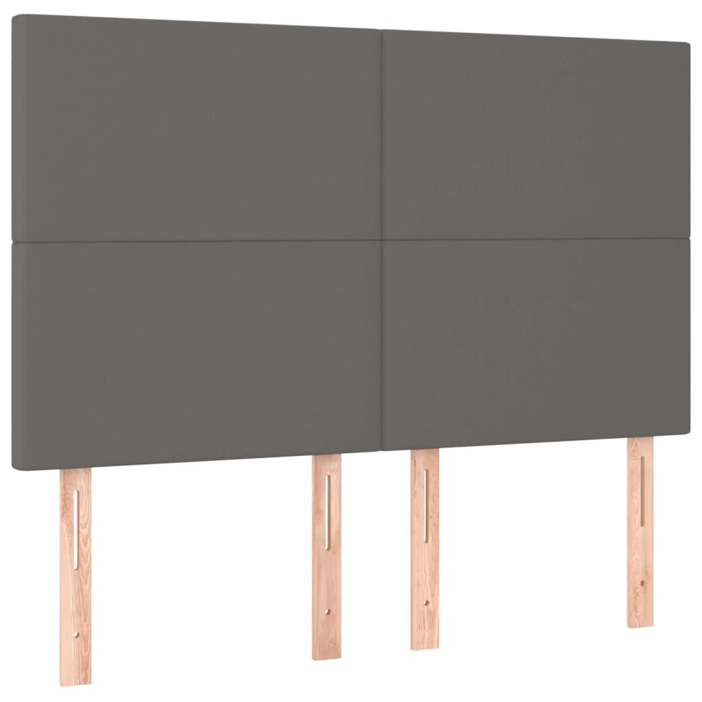 vidaXL Čela postele 4 ks šedá 72 x 5 x 78/88 cm umělá kůže