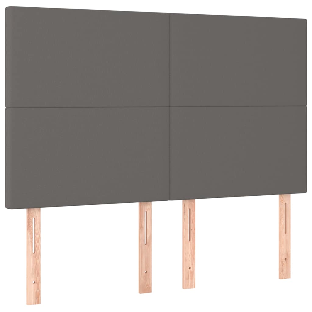 vidaXL Hoofdbord grijs 144x5x118/128 cm kunstleer, foto 3