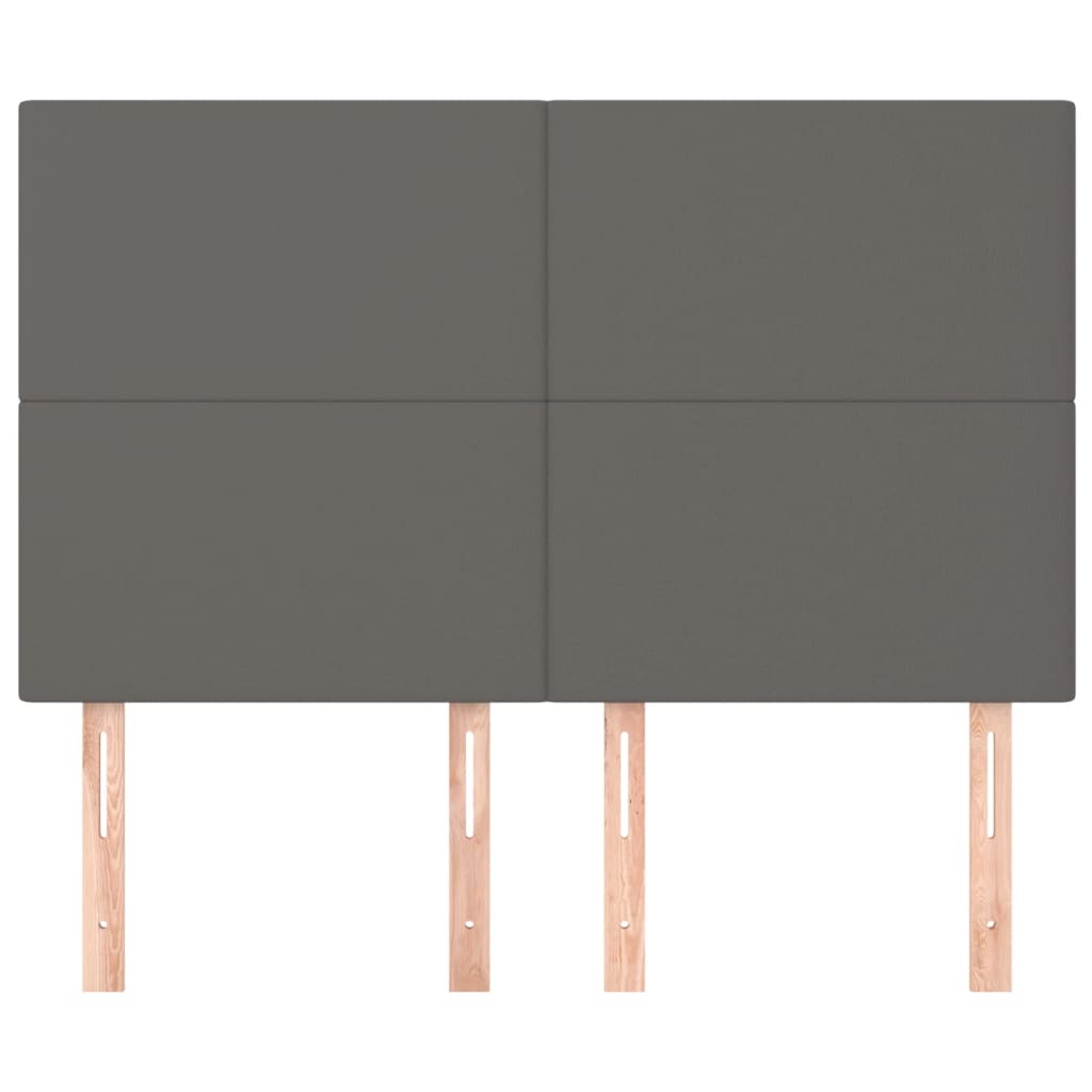 vidaXL Hoofdborden 4 st 72x5x78/88 cm kunstleer grijs afbeelding