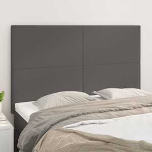 Čelo postele šedé 144x5x118/128 cm umělá kůže - obrázek 1