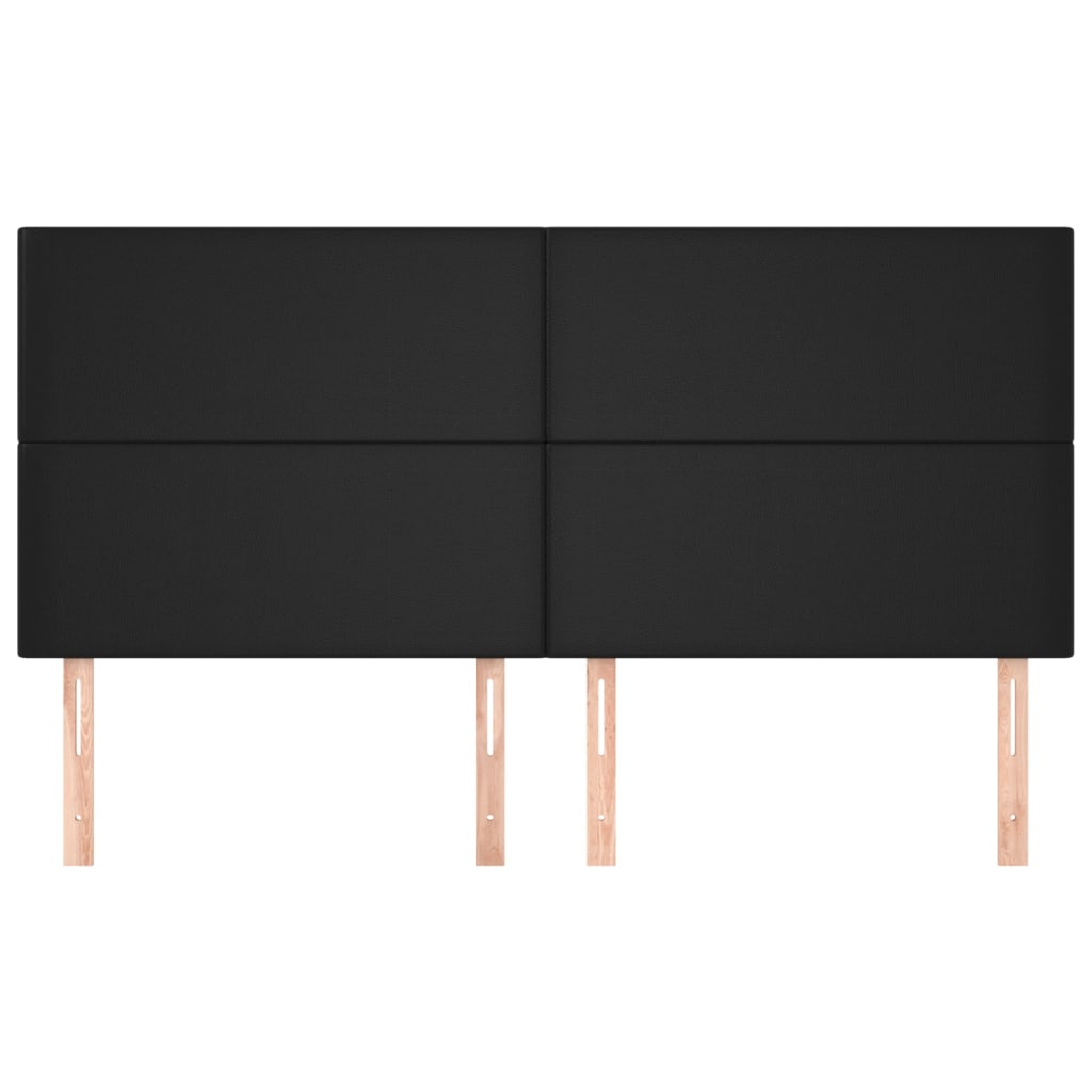 vidaXL Hoofdborden 4 st 80x5x78/88 cm kunstleer zwart afbeelding