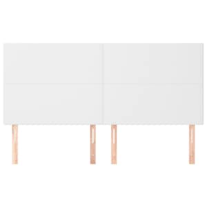 Čelo postele bílé 160x5x118/128 cm umělá kůže - obrázek 3