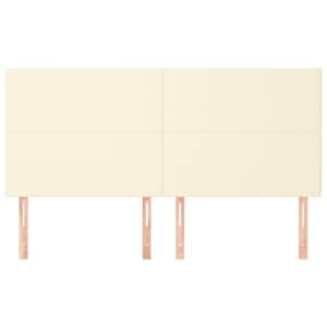 Čelo postele krémové 160x5x118/128 cm umělá kůže - obrázek 3