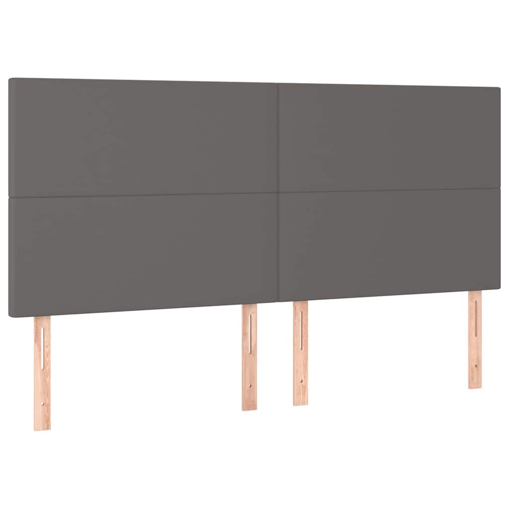 vidaXL Hoofdbord grijs 160x5x118/128 cm kunstleer, foto 3