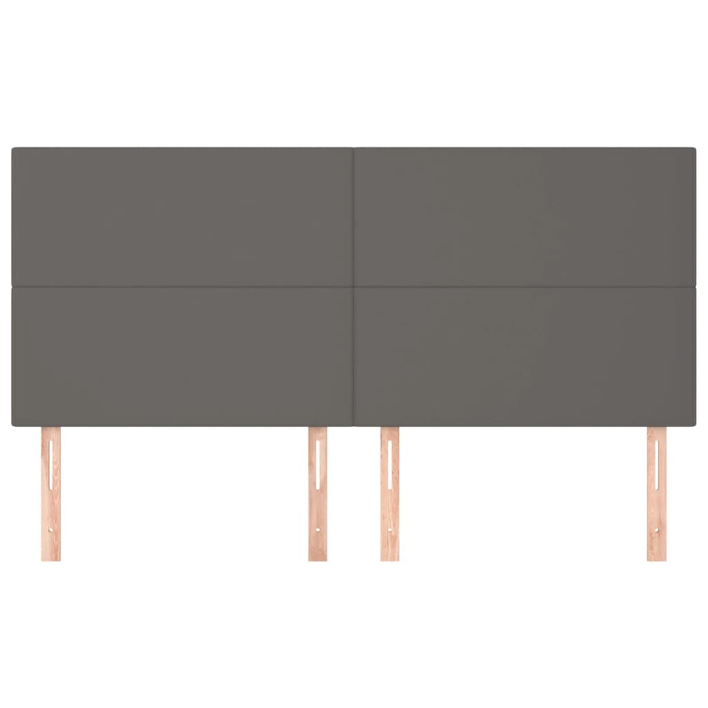 Thumbnail - vidaXL Kopfteil Grau 160x5x118/128 cm Kunstleder