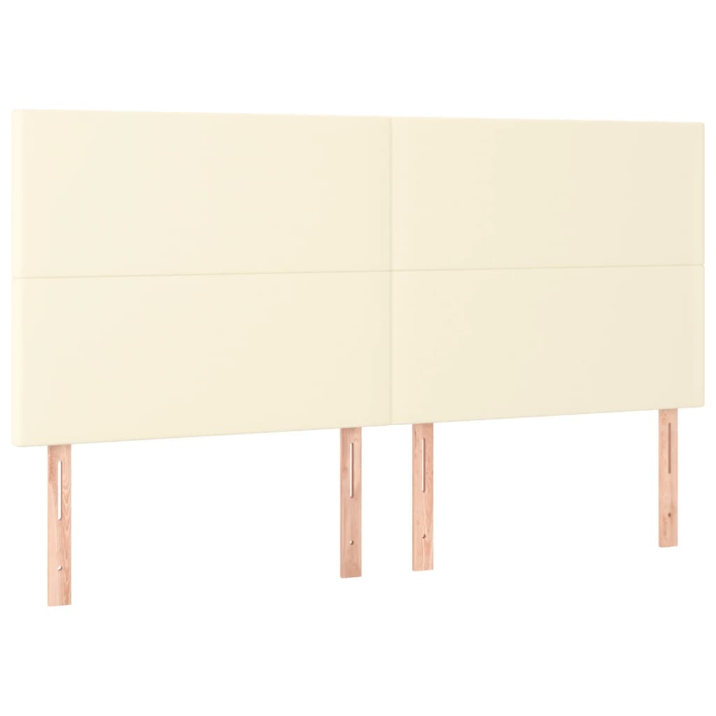 vidaXL Čelo postele 4 ks krémové 90x5x78/88 cm umělá kůže