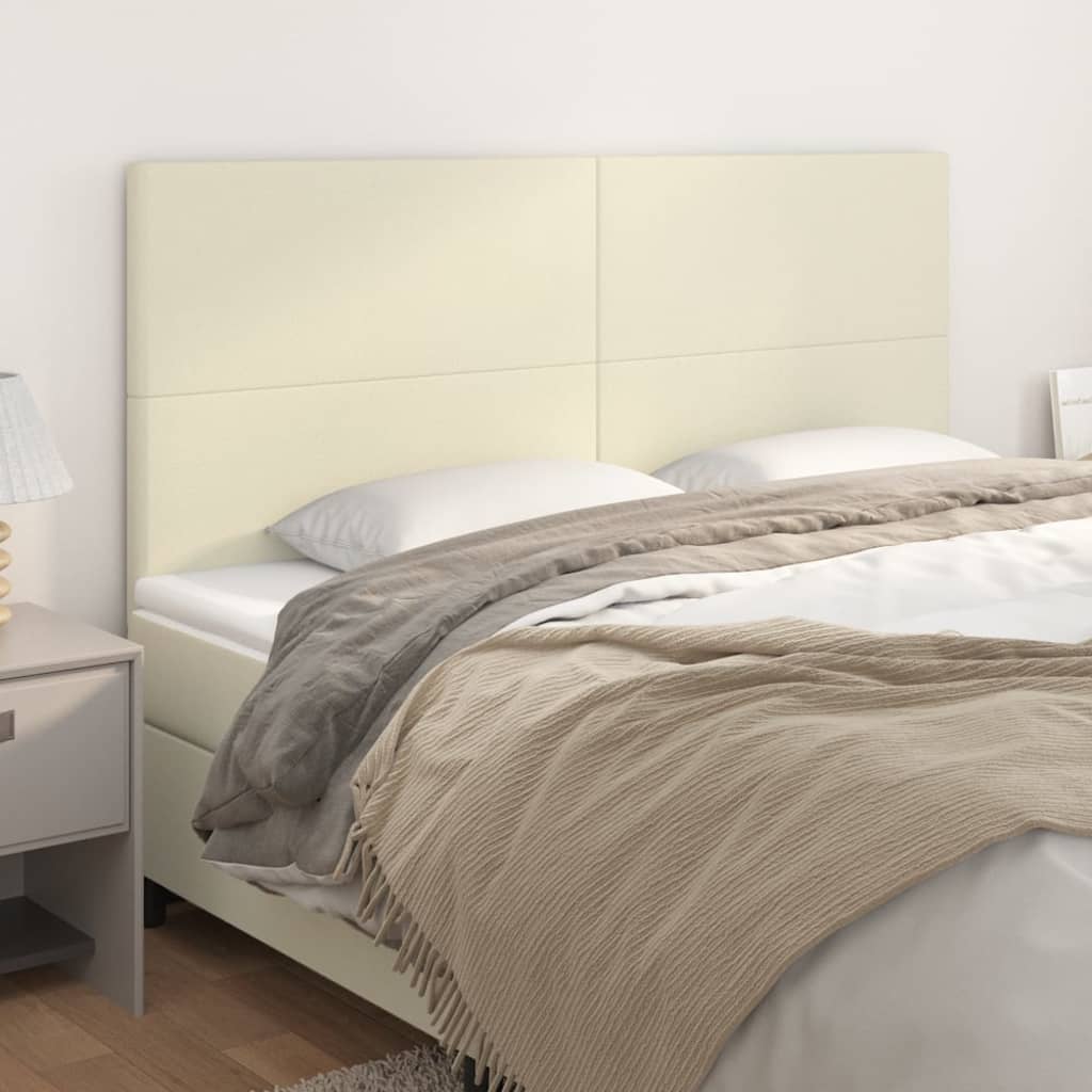 vidaXL Kopfteile 4 Stk. Creme 90x5x78/88 cm Kunstleder