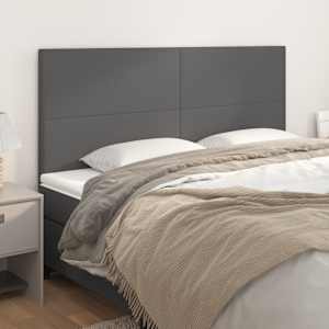 Čelo postele šedé 180x5x118/128 cm umělá kůže - obrázek 1