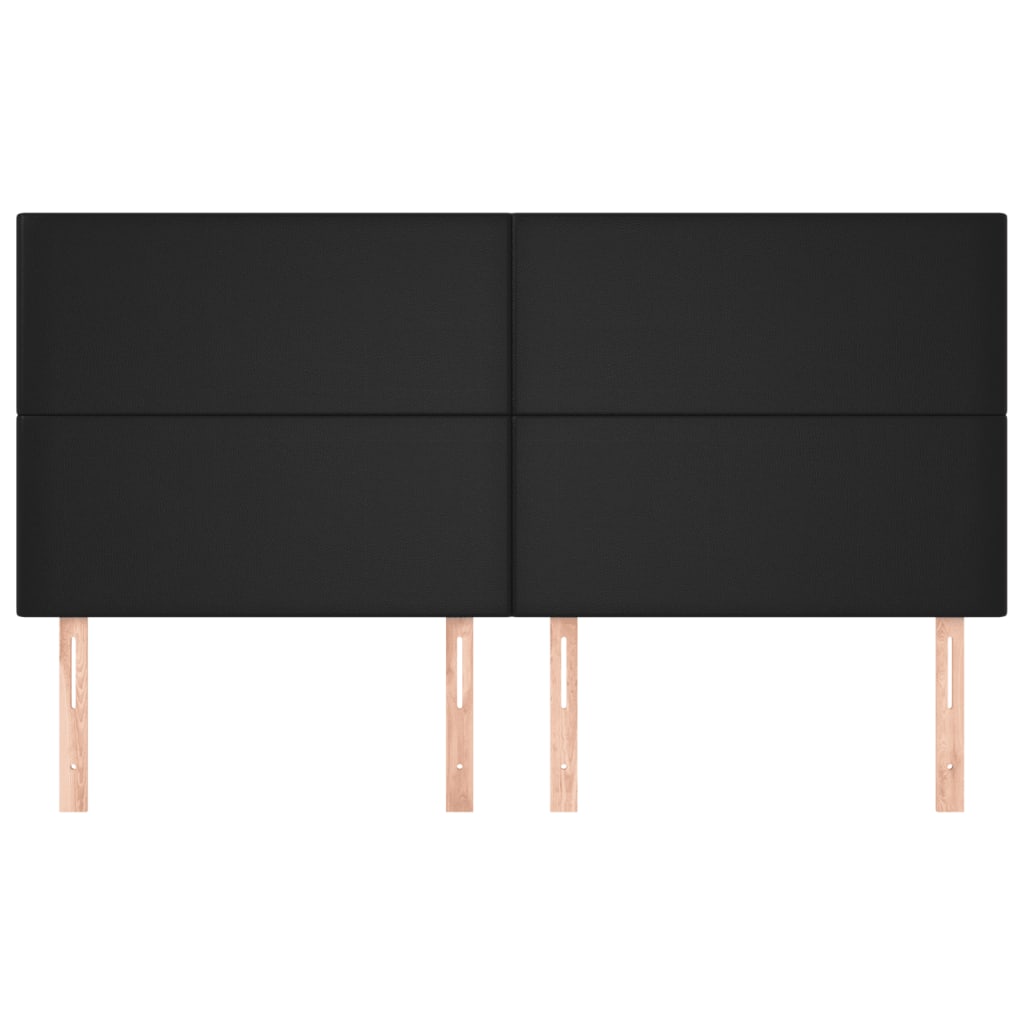 vidaXL Hoofdborden 4 st 100x5x78/88 cm kunstleer zwart afbeelding