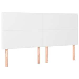 vidaXL peatsiplaat, valge, 200 x 5 x 118/128 cm, kunstnahk