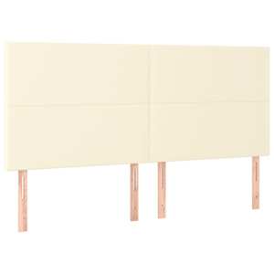 vidaXL peatsikate kreemjasvalge 200 x 5 x 118/128 cm kunstnahast