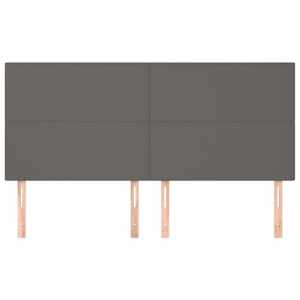 Čelo postele šedé 200 x 5 x 118/128 cm umělá kůže - obrázek 3