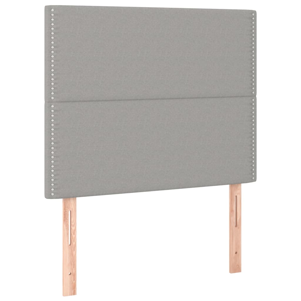 vidaXL Čela postele 2 ks světle šedá 80x5x78/88 cm textil