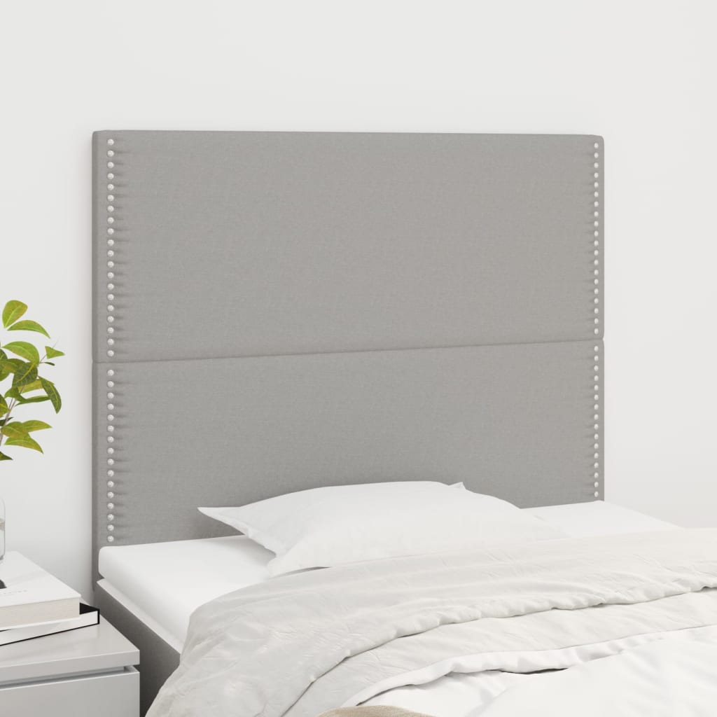 vidaXL Kopfteile 2 Stk. Hellgrau 80x5x78/88 cm Stoff