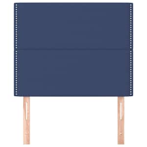 vidaXL Cabeceira Azul 80x5x118/128 cm Tecido