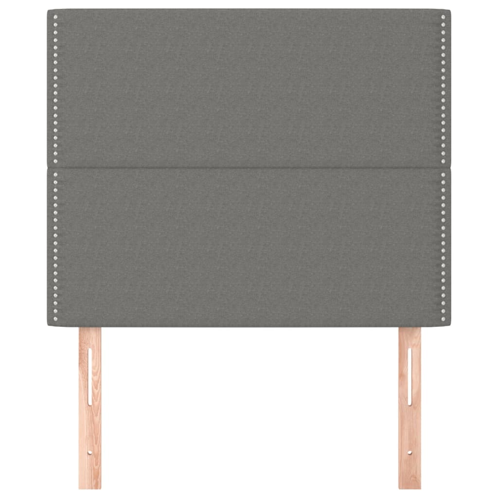 vidaXL Hoofdborden 2 st 90x5x78/88 cm stof donkergrijs afbeelding