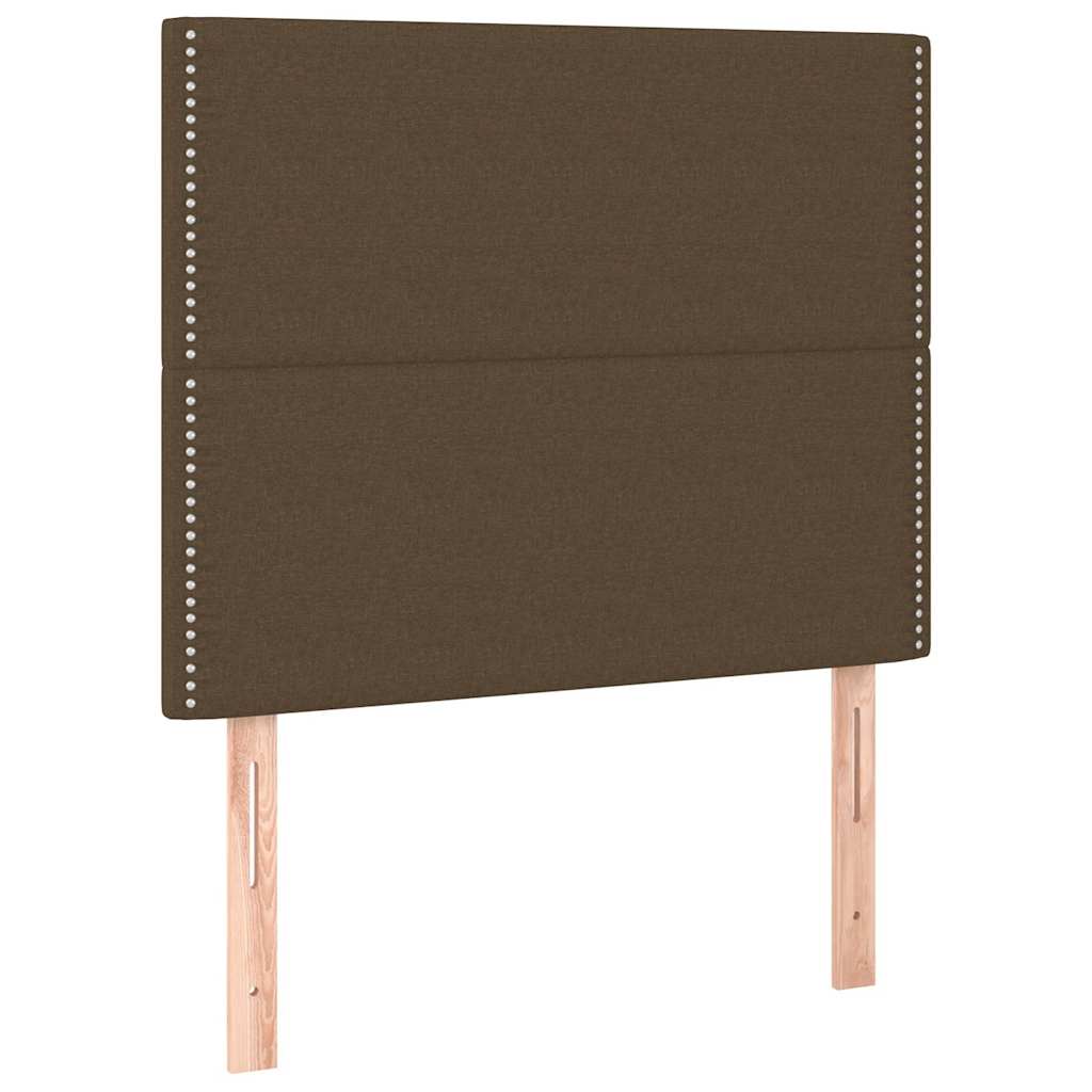 vidaXL Čelo postele tmavě hnědé 90x5x118/128 cm látkové