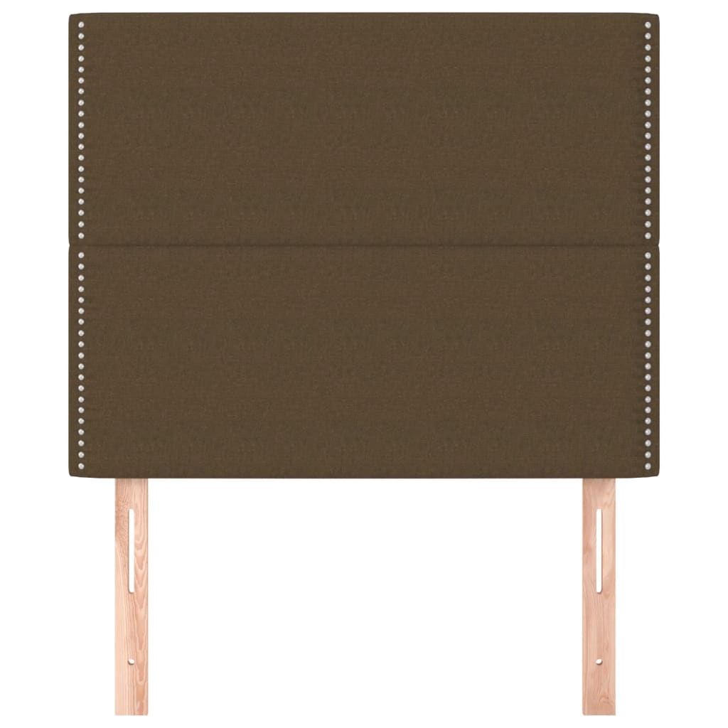 vidaXL Hoofdborden 2 st 90x5x78/88 cm stof donkerbruin afbeelding