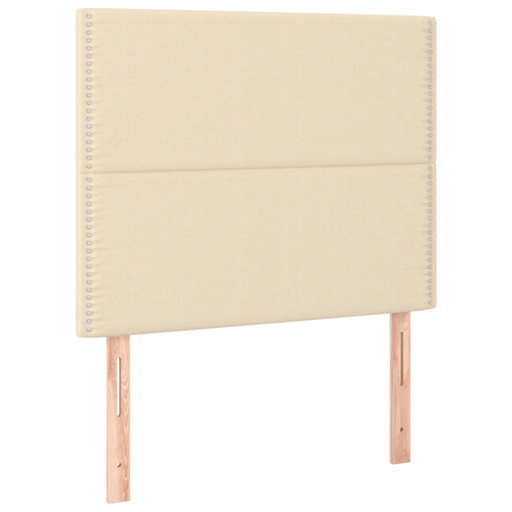 vidaXL Čelo postele 2 ks krémové 90x5x78/88 cm textil