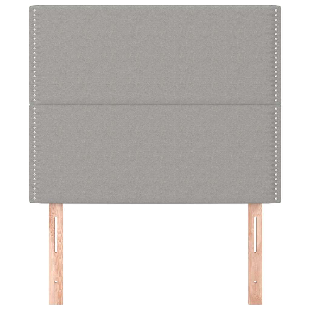 vidaXL Hoofdbord lichtgrijs 100x5x118/128 cm stof grijs, foto 2