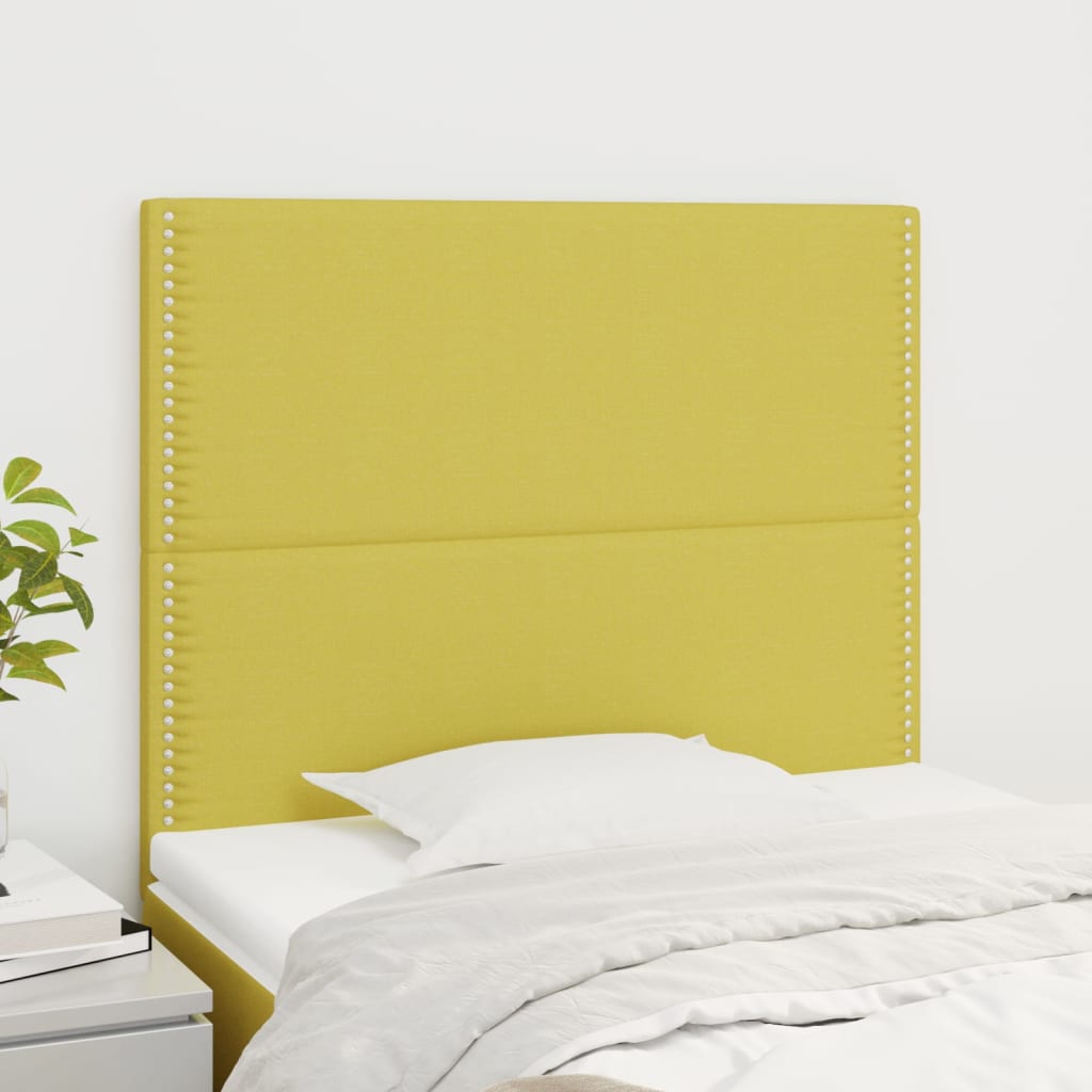 vida XL Kopfteile 2 Stk. Grün 100x 5x 78/88 cm Stoff