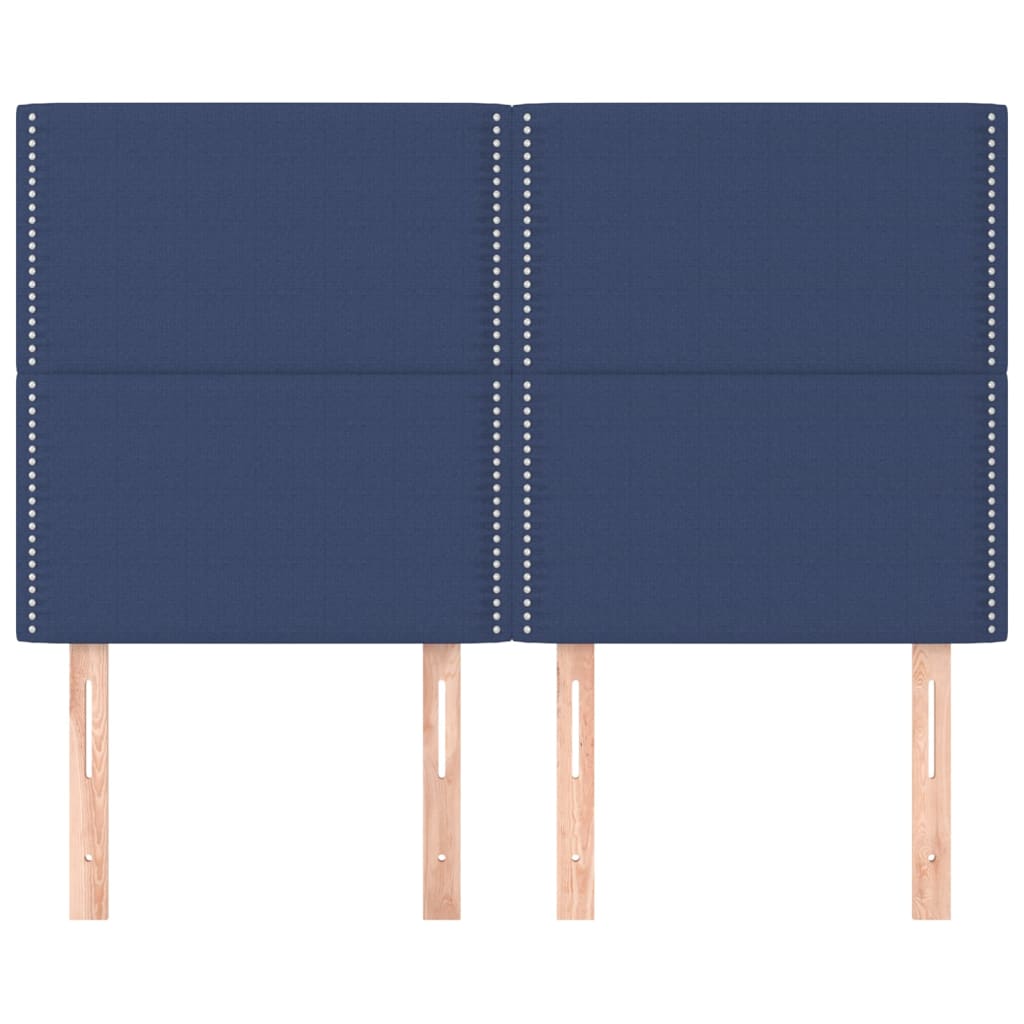 vidaXL Hoofdborden 4 st 72x5x78/88 cm stof blauw afbeelding