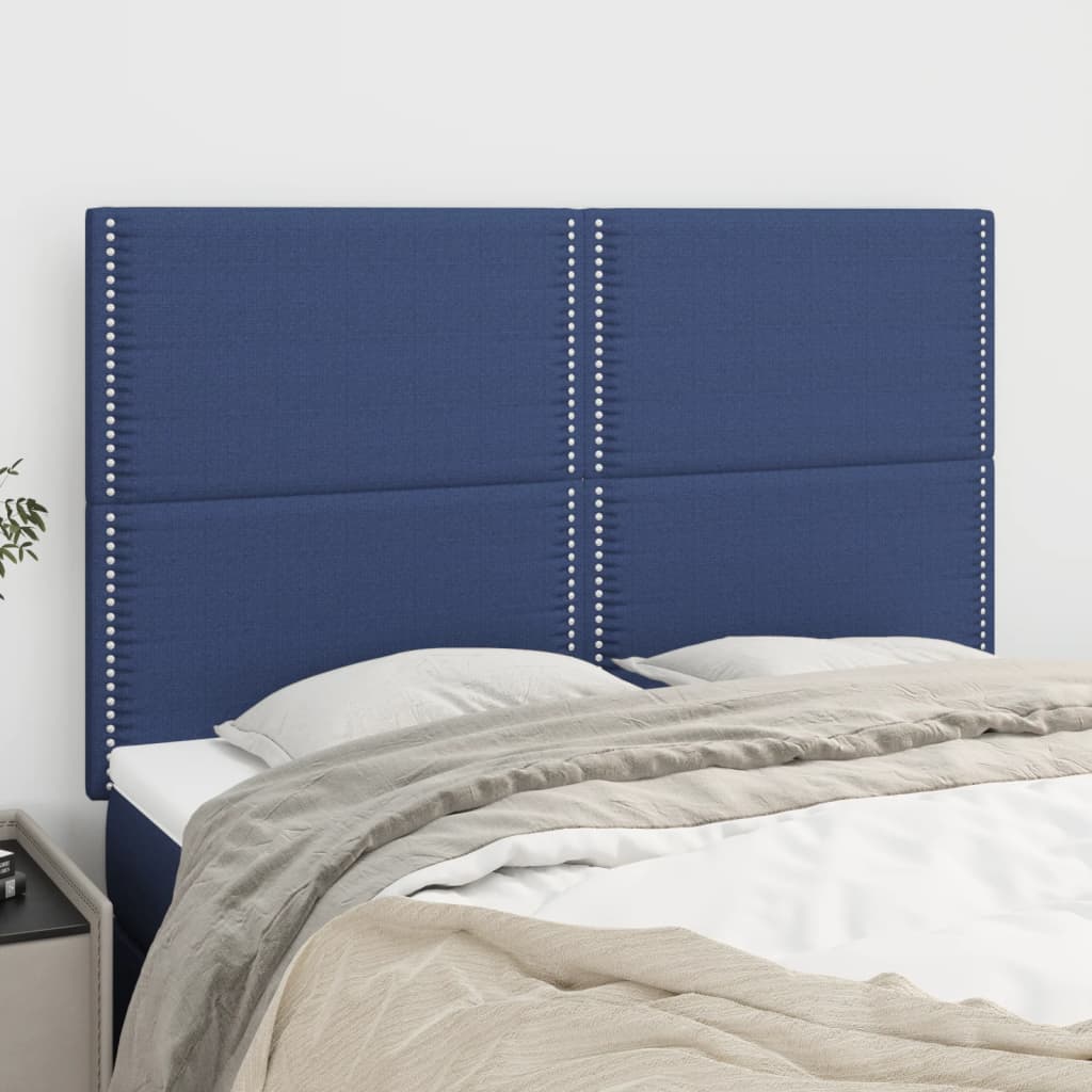 vidaXL Tăblii de pat, 4 buc, albastru, 72x5x78/88 cm, textil