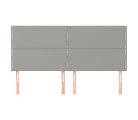 vidaXL Табла за легло, светло сива, 160x5x118/128 см, плат