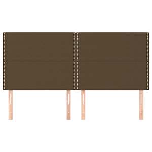 vidaXL T&ecirc;te de lit marron fonc&eacute; 160 x 5 x 118/128 cm Tissu